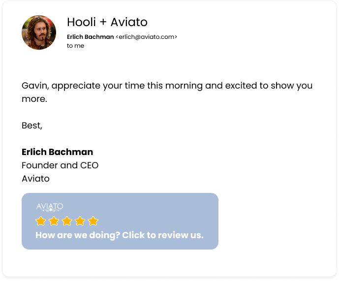 Get reviews straight from your email signature using review campaigns